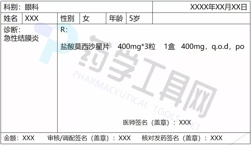 5岁女童急性结膜炎患者处方审核实例