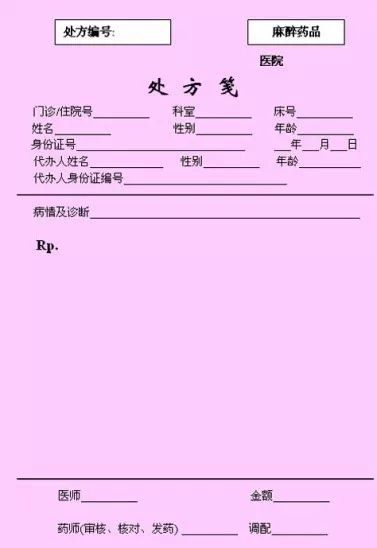 精神药物处方的印刷用纸为白色普通处方,保存期限为1年.