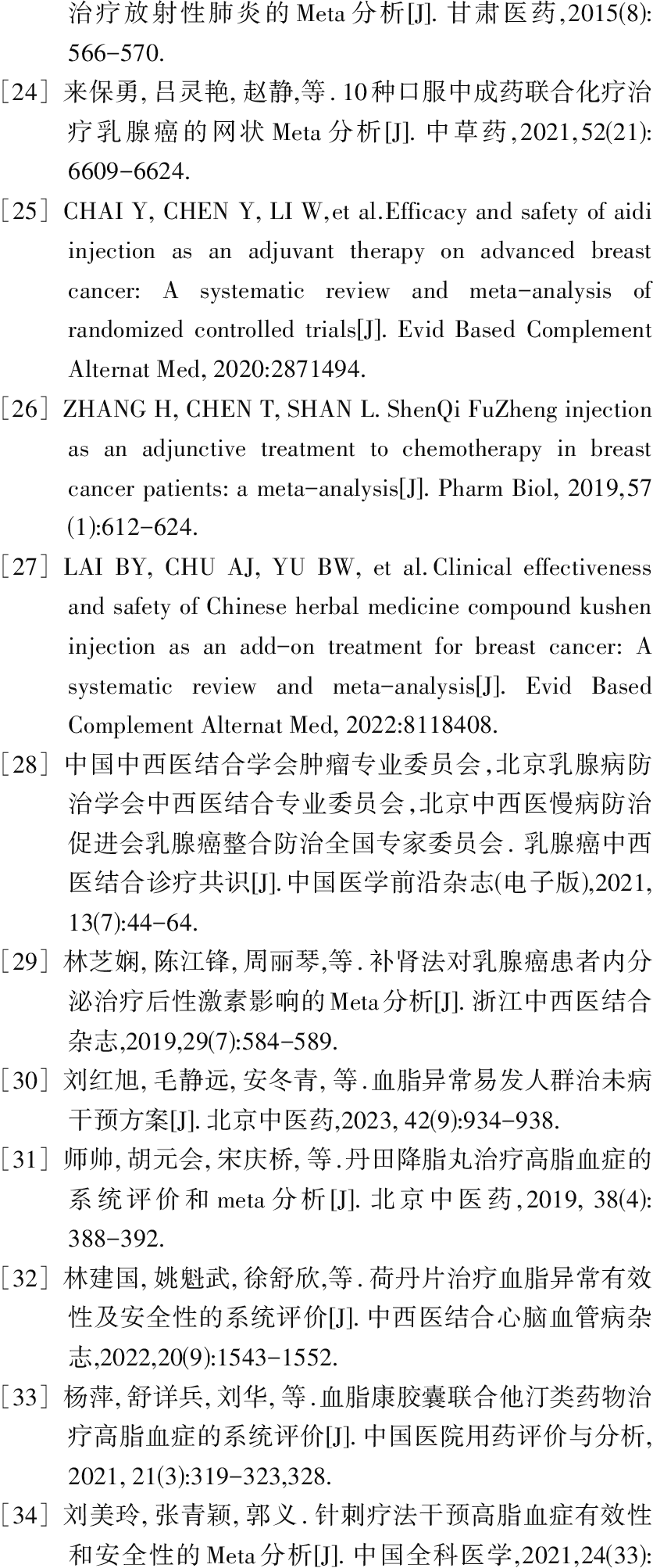 中国乳腺癌中西医结合诊疗指南