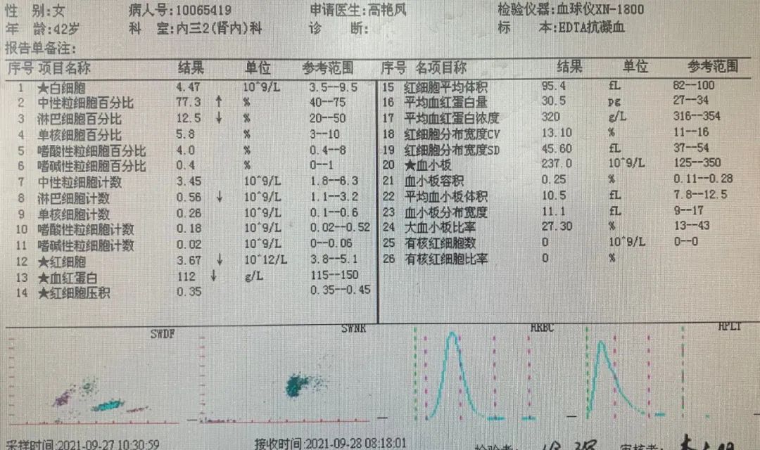 尿毒症化验单图片