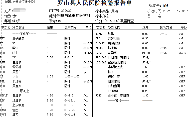 血常規檢測報告患者相關檢測報告如下:案例分析既往史:平素身體良好