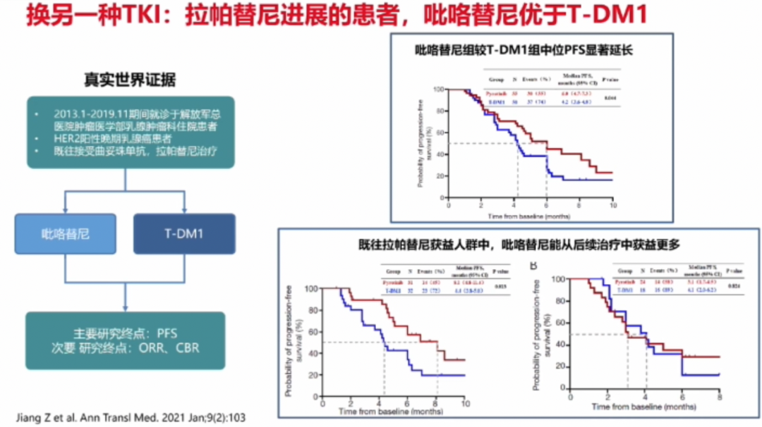 並對拉帕替尼經治的患者基於後線吡咯替尼治療